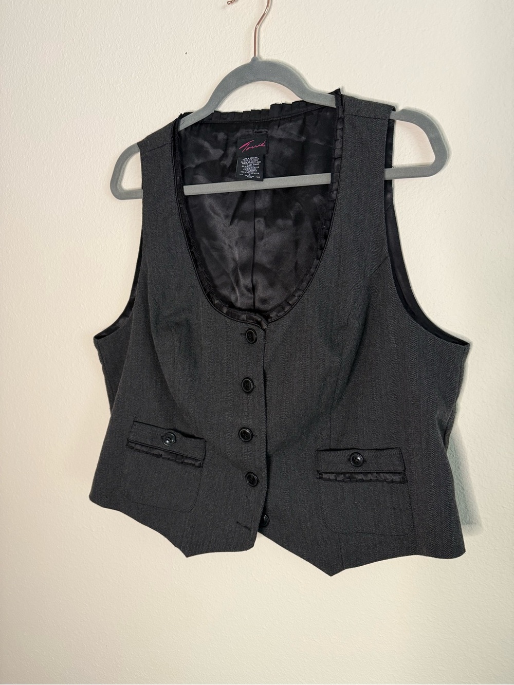 Vintage torrid Black Satin-Lined Vest